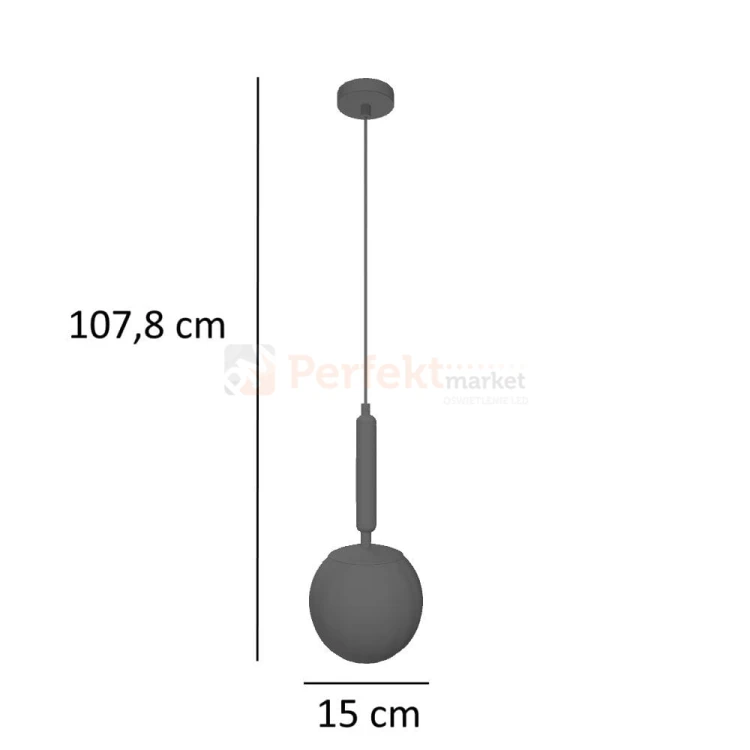 Italux lampa wisząca kula dymiona mosiądz Ravena 15 cm PND-2324-1 BRO+SG size.jpg