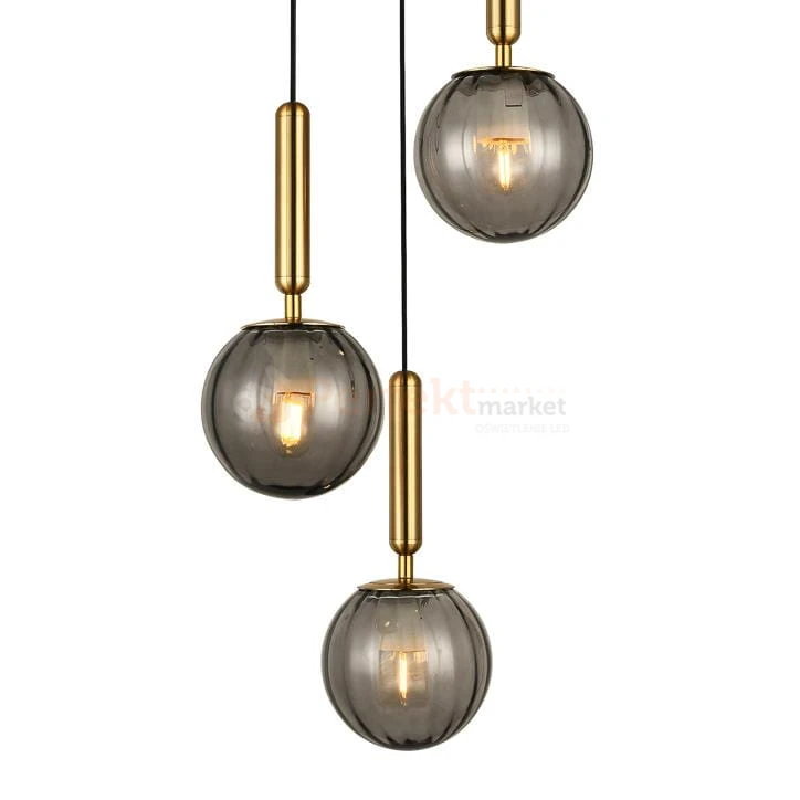 Italux lampa wisząca mosiądz dymione kule Ravena PND-2324-3A BRO+SG 1.jpg