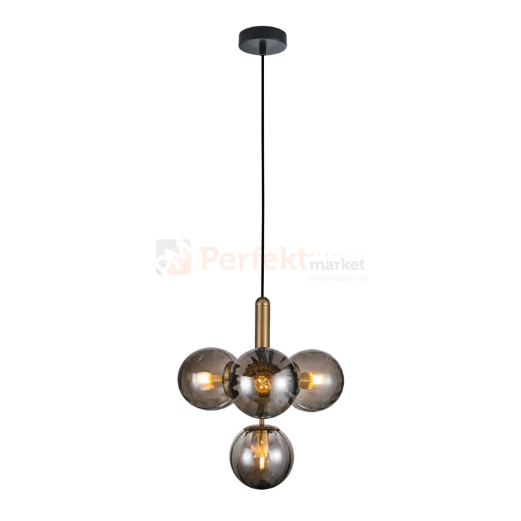 Lampa wisząca Ravena dymiona mosiądz Italux PND-2324-4B BRO+SG.jpg