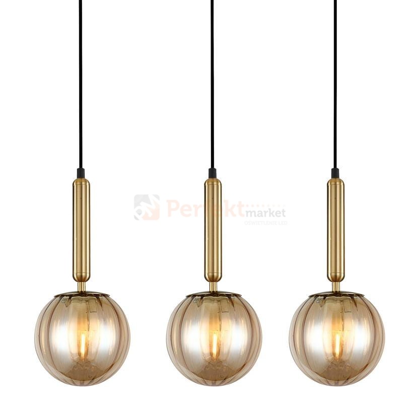 Italux lampa wisząca mosiądz bursztynowe kule Raven PND-2324-3L BRO+AMB 1 perfektmarket.jpg