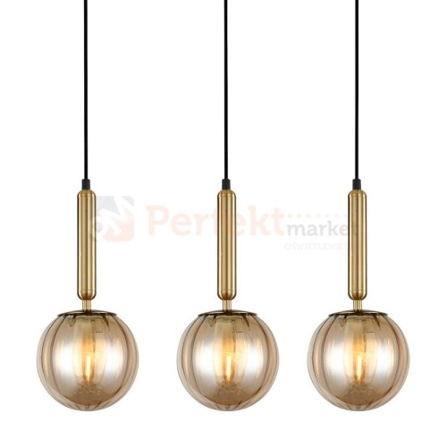 Italux lampa wisząca mosiądz bursztynowe kule Raven PND-2324-3L BRO+AMB 1 perfektmarket.jpg