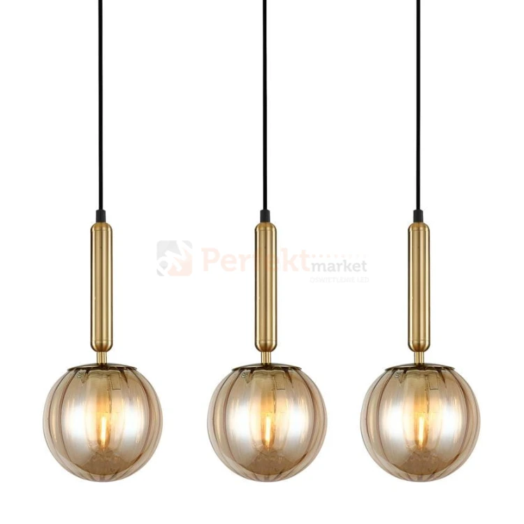 Italux lampa wisząca mosiądz bursztynowe kule Raven PND-2324-3L BRO+AMB 1 perfektmarket.jpg