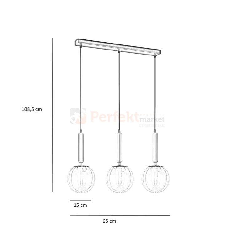 Italux lampa wisząca mosiądz dymione kule Raven PND-2324-3L BK+AMB 1 size.jpg