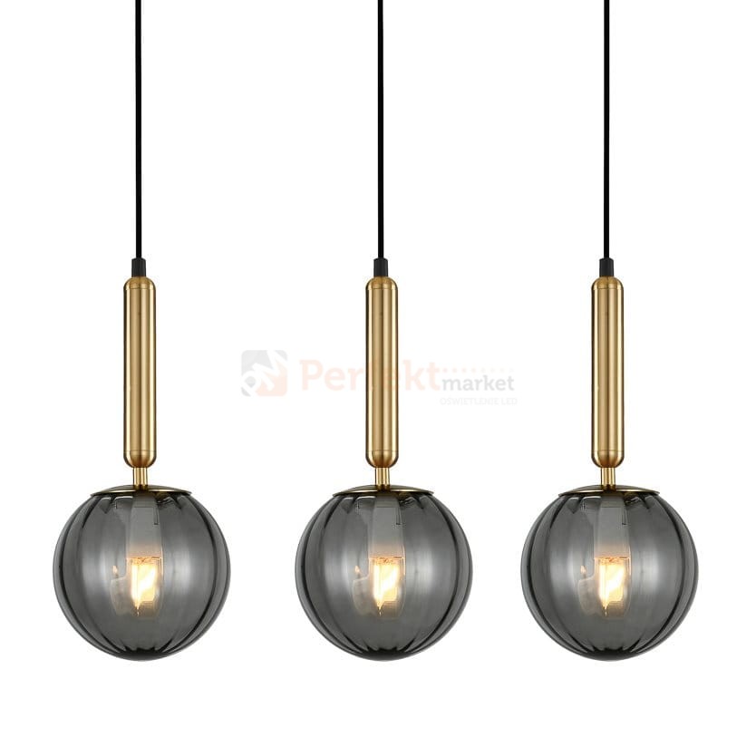 Italux lampa wisząca mosiądz dymione klosze Raven PND-2324-3L BRO+SG 1 perfektmarket.jpg