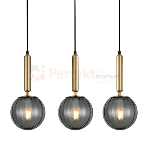 Italux lampa wisząca mosiądz dymione klosze Raven PND-2324-3L BRO+SG 1 perfektmarket.jpg