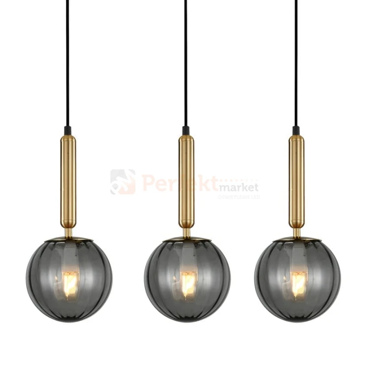 Italux lampa wisząca mosiądz dymione klosze Raven PND-2324-3L BRO+SG 1 perfektmarket.jpg