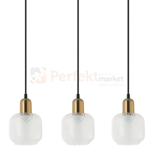 Lampa wisząca Lamezia brąz antyczny czarna Italux PND-67594-3-BRO+CL 2.jpg