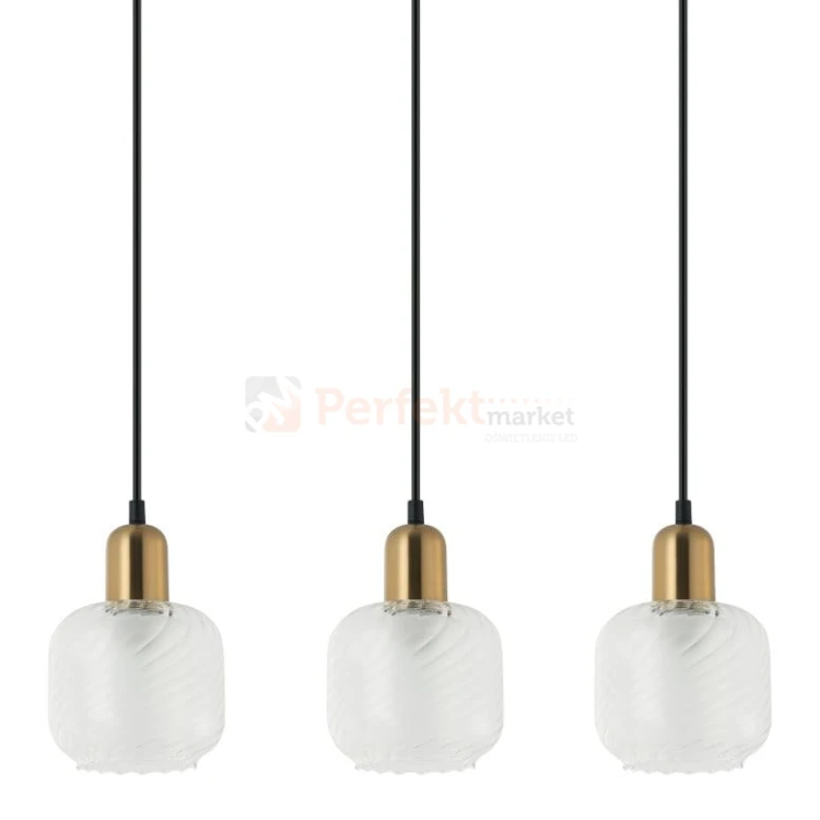 Lampa wisząca Lamezia brąz antyczny czarna Italux PND-67594-3-BRO+CL 2.jpg