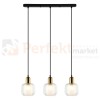 Lampa wisząca Lamezia brąz antyczny czarna Italux PND-67594-3-BRO+CL.jpg