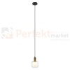 Lampa wisząca Lamezia szkło brąz antyczny czarny Italux PND-67594-1-BRO+CL 1.jpg