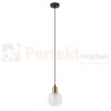 Lampa wisząca Lamezia szkło brąz antyczny czarny Italux PND-67594-1-BRO+CL.jpg