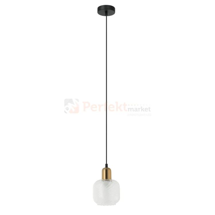Lampa wisząca Lamezia szkło brąz antyczny czarny Italux PND-67594-1-BRO+CL.jpg