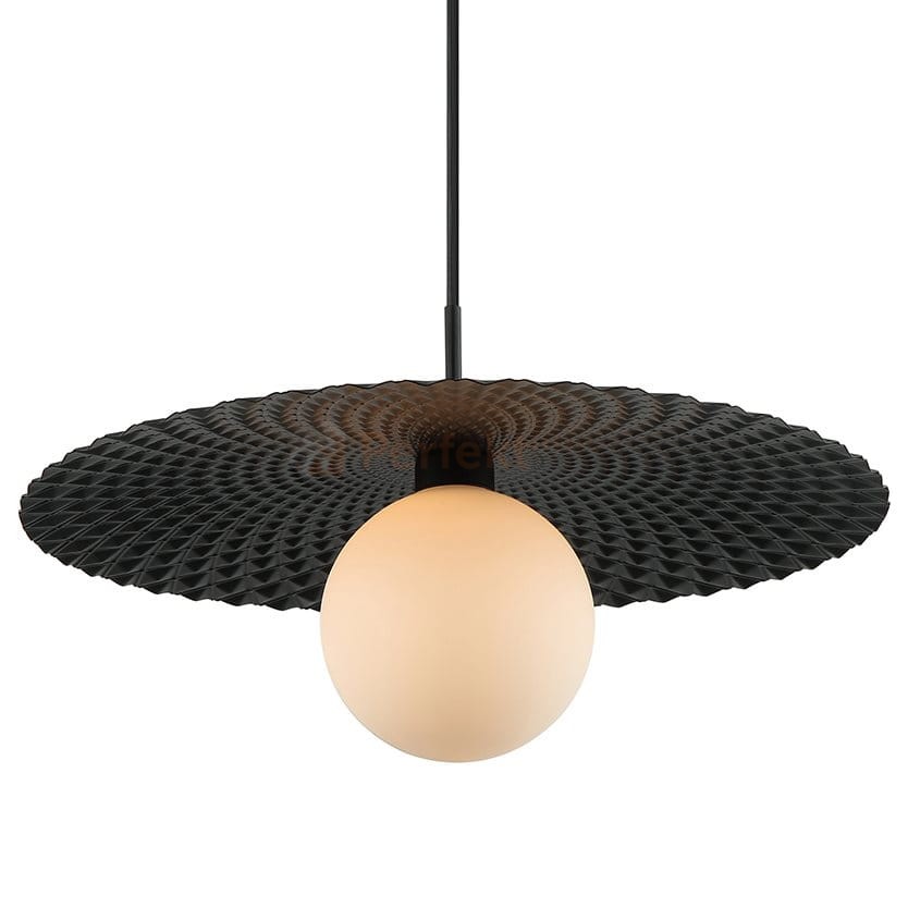 Malor lampoa wisząca czarna kapelusz mleczny klosz italux PND-4602-1-XL-BLK perfektmarket det.jpg