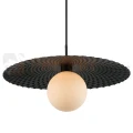 Malor lampoa wisząca czarna kapelusz mleczny klosz italux PND-4602-1-XL-BLK perfektmarket det.jpg