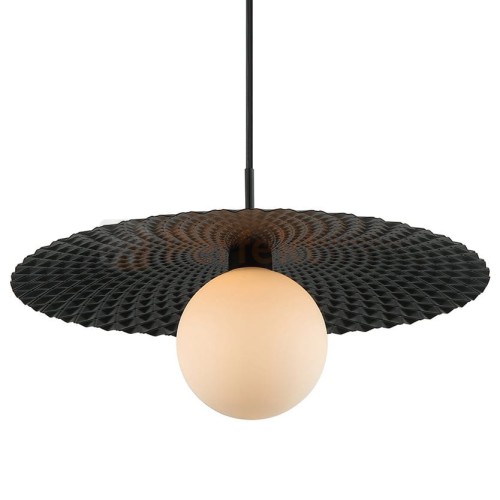 Malor lampoa wisząca czarna kapelusz mleczny klosz italux PND-4602-1-XL-BLK perfektmarket det.jpg