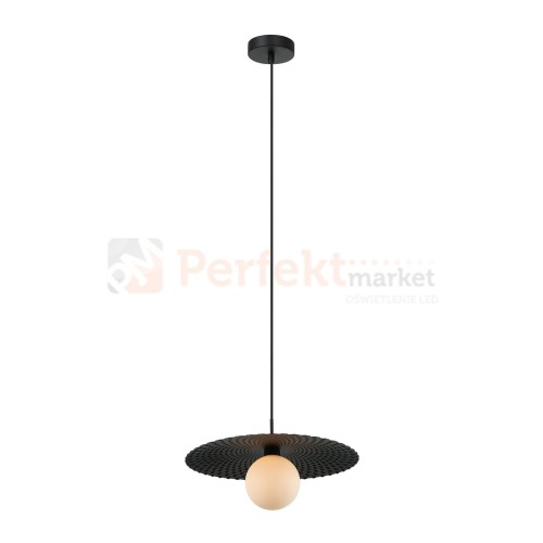 Malor lampoa wisząca czarna kapelusz mleczny klosz italux PND-4602-1-XL-BLK perfektmarket.jpg