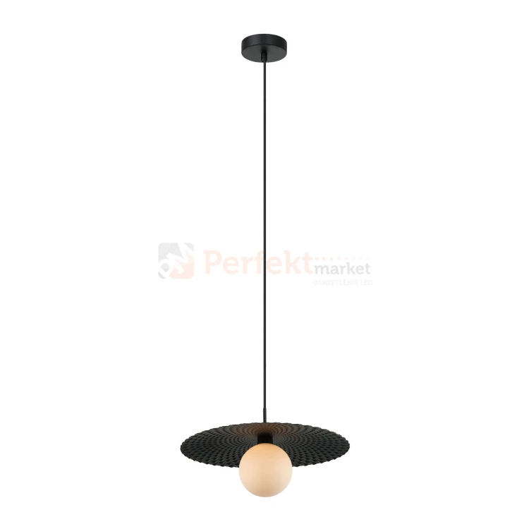 Malor lampoa wisząca czarna kapelusz mleczny klosz italux PND-4602-1-XL-BLK perfektmarket.jpg