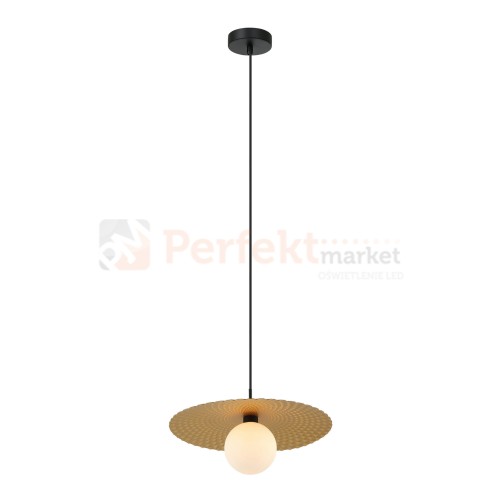 Malor lampoa wisząca złota kapelusz mlecnzy klosz italux PND-4602-1-XL-GD perfektmarket.jpg