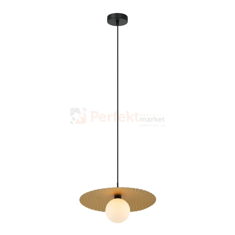 Malor lampoa wisząca złota kapelusz mlecnzy klosz italux PND-4602-1-XL-GD perfektmarket.jpg