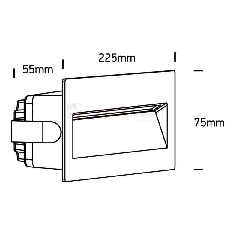 Lampa zewnętrzna wpuszczana elewacja schody IP65 antracyt Lapas 2 LED 3000K 1-light size perfektmarket.jpg
