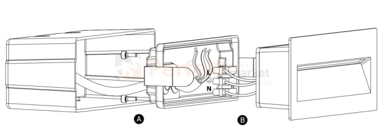 Lampa zewnętrzna wpuszczana elewacja schody IP65 antracyt Lapas 2 LED 3000K 1-light montaz perfektmarket.jpg