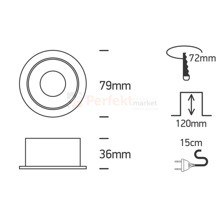 Oprawa halogenowa Vitali biała regulowana 79mm 11105M-W-W One Light size perfektmarket.jpg