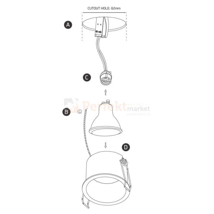 Oprawa halogenowa czarno złota wpust oczko Ormos GU10 MR16 10105D8 B GL montaż perfektmarket.jpg