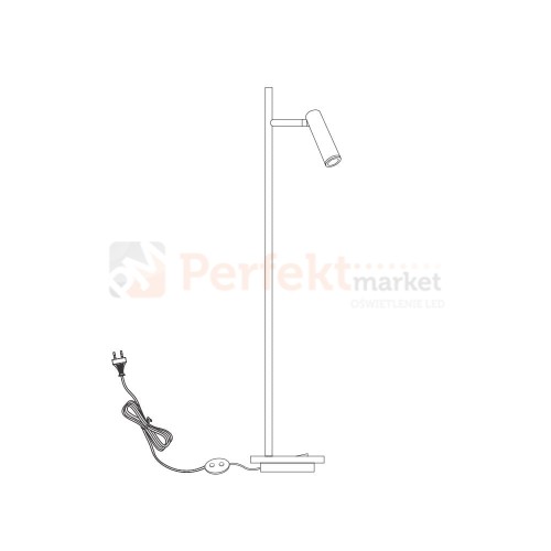 Lampka podłogowa LED nowoczesna czarna Diodor P 61132B B W One Light szkic perfektmaret.jpg