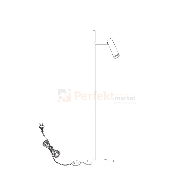 Lampka podłogowa LED nowoczesna czarna Diodor P 61132B B W One Light szkic perfektmaret.jpg