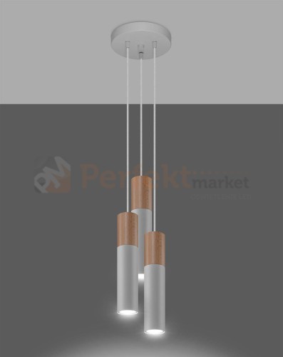 Lampa wisząca PABLO 3P biała Sollux