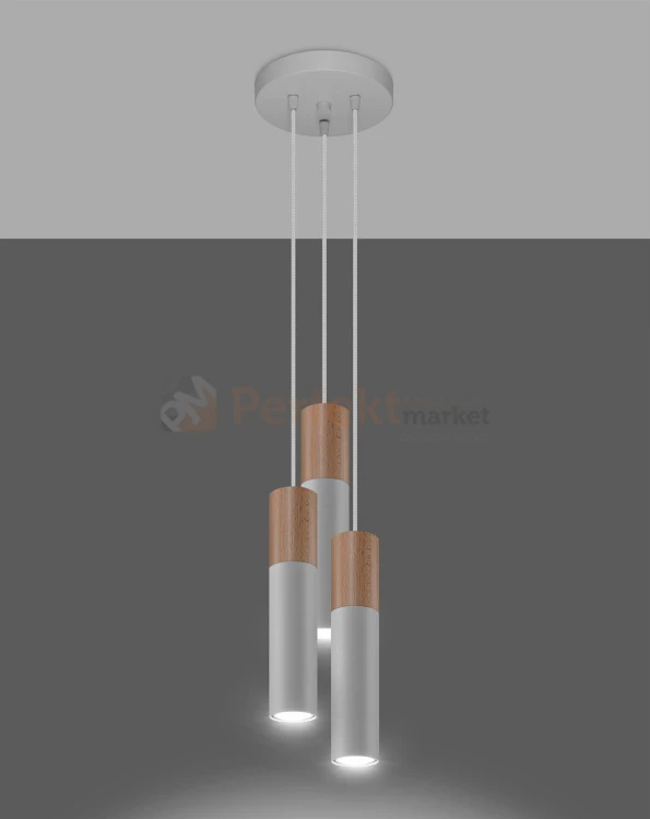 Lampa wisząca PABLO 3P biała Sollux