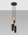 Lampa wisząca PABLO 3P czarna Sollux