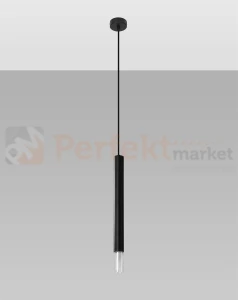 Lampa wisząca WEZYR 1 czarna Sollux cienka rurka SL.0960
