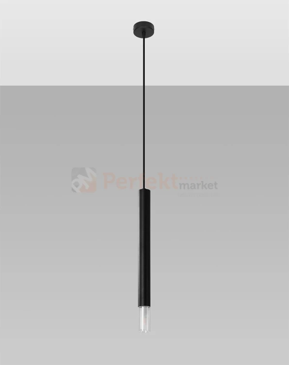 Lampa wisząca WEZYR 1 czarna Sollux