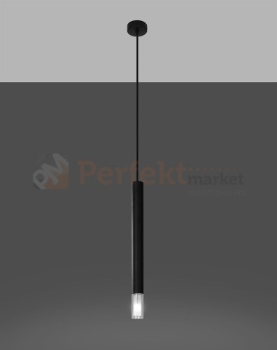 Lampa wisząca WEZYR 1 czarna Sollux