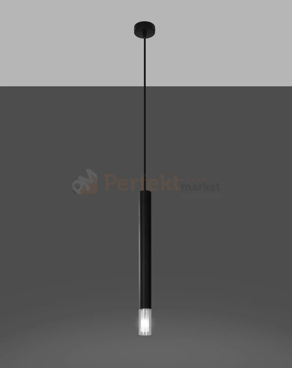Lampa wisząca WEZYR 1 czarna Sollux
