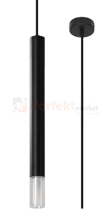 Lampa wisząca WEZYR 1 czarna Sollux