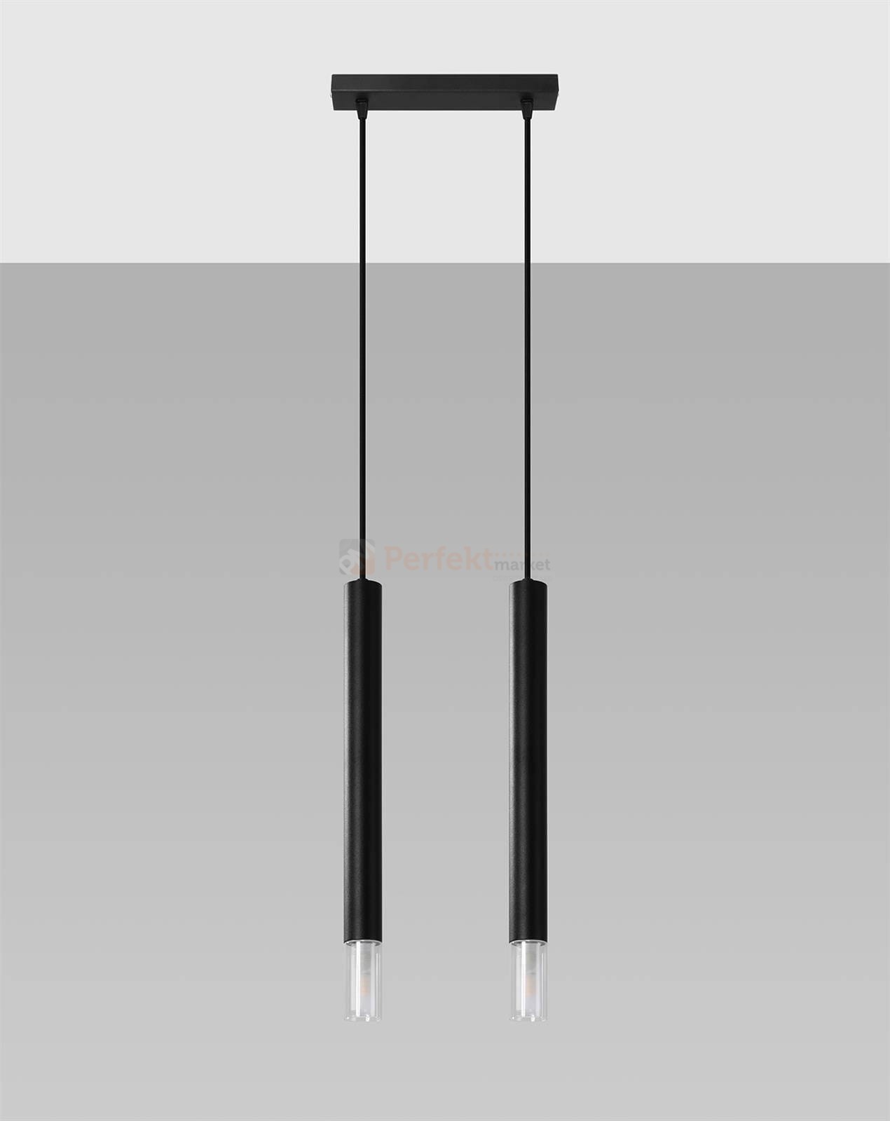 Lampa wisząca WEZYR 2 czarna Sollux