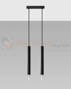 Lampa wisząca WEZYR 2 czarna Sollux SL.0961