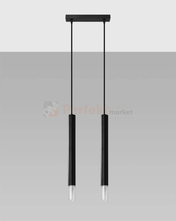 Lampa wisząca WEZYR 2 czarna Sollux