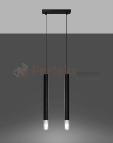 Lampa wisząca WEZYR 2 czarna Sollux