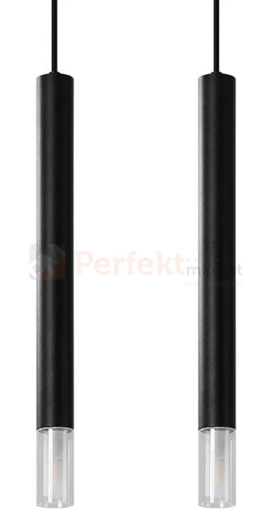 Lampa wisząca WEZYR 2 czarna Sollux