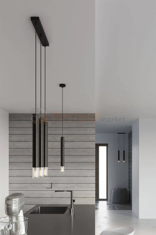 Lampa wisząca WEZYR 2 czarna Sollux