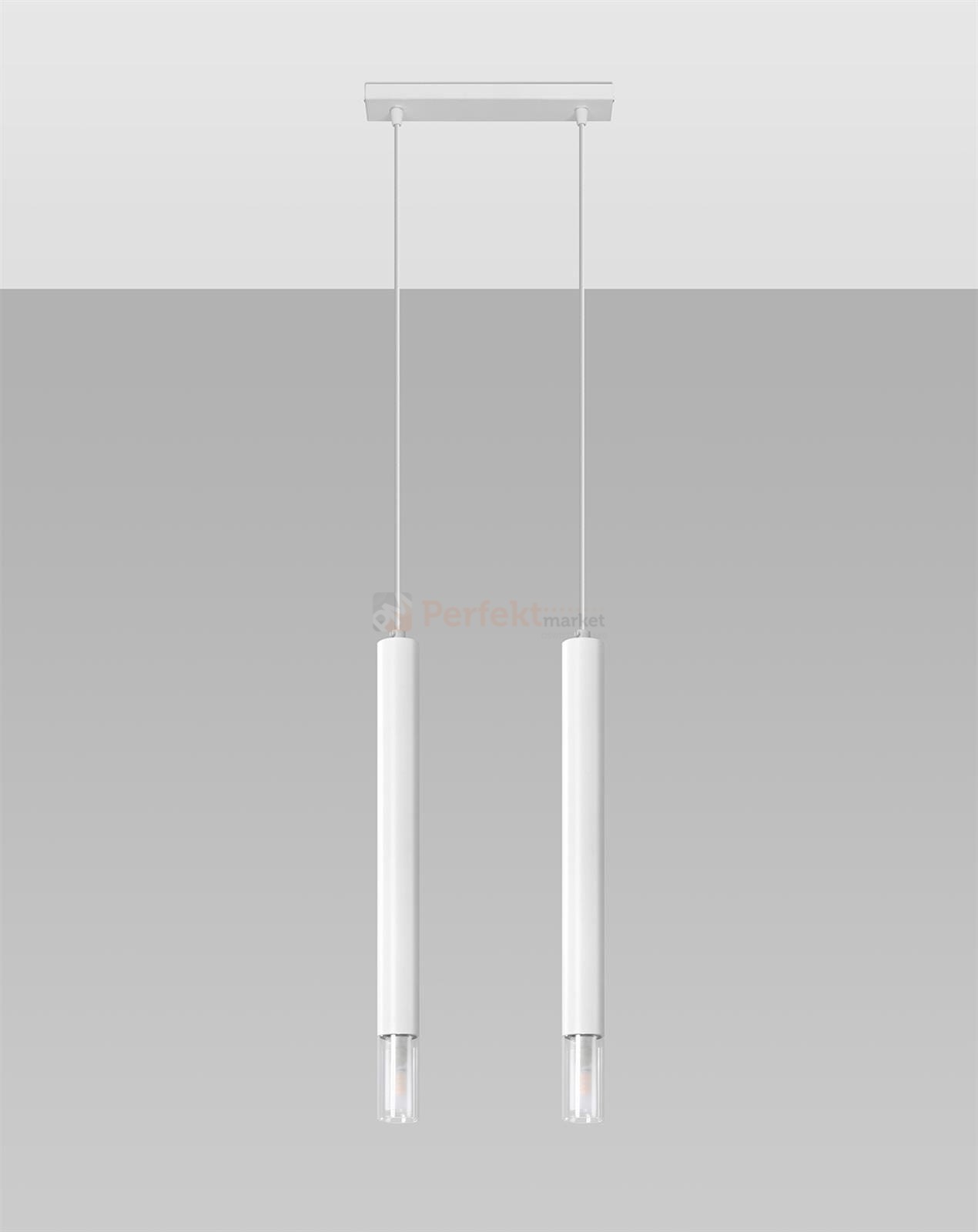 Lampa wisząca WEZYR 2 biała Sollux
