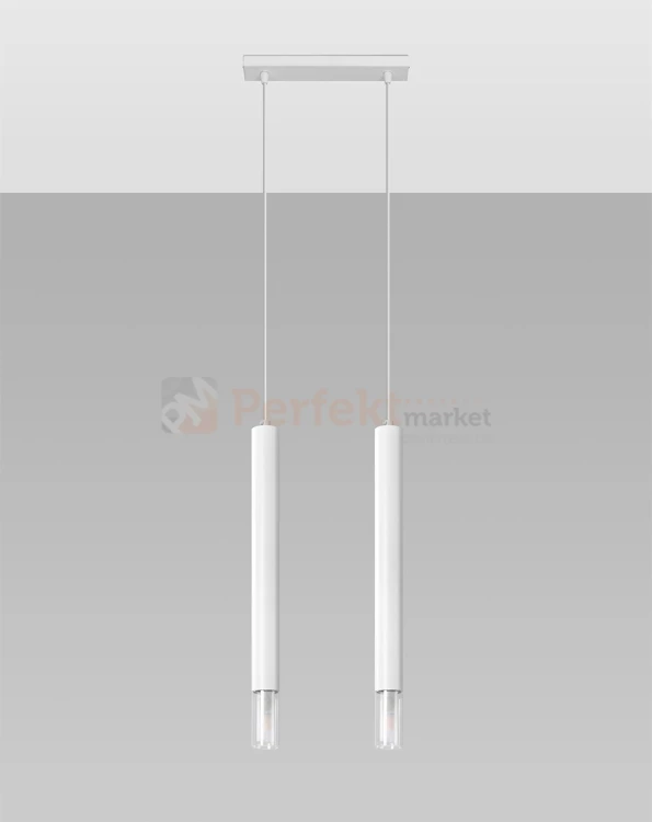 Lampa wisząca WEZYR 2 biała Sollux