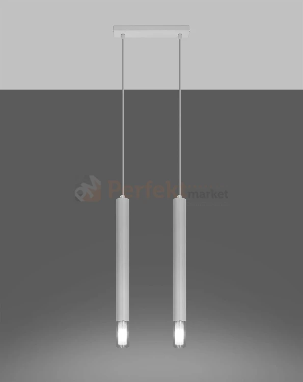 Lampa wisząca WEZYR 2 biała Sollux