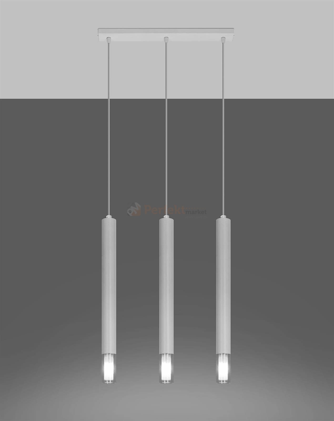 Lampa wisząca WEZYR 3 biała Sollux