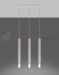 Lampa wisząca WEZYR 3 biała cienkie rurki Sollux SL.0959