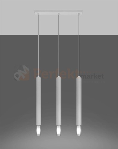 Lampa wisząca WEZYR 3 biała Sollux