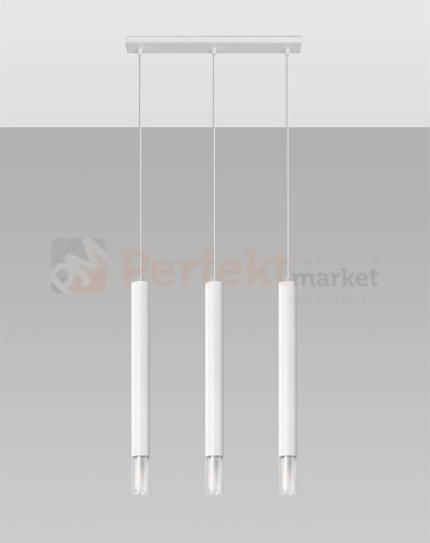 Lampa wisząca WEZYR 3 biała Sollux